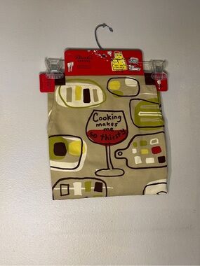 Blue Q Beige Apron Panel with Olive, Red & Yellow Accents